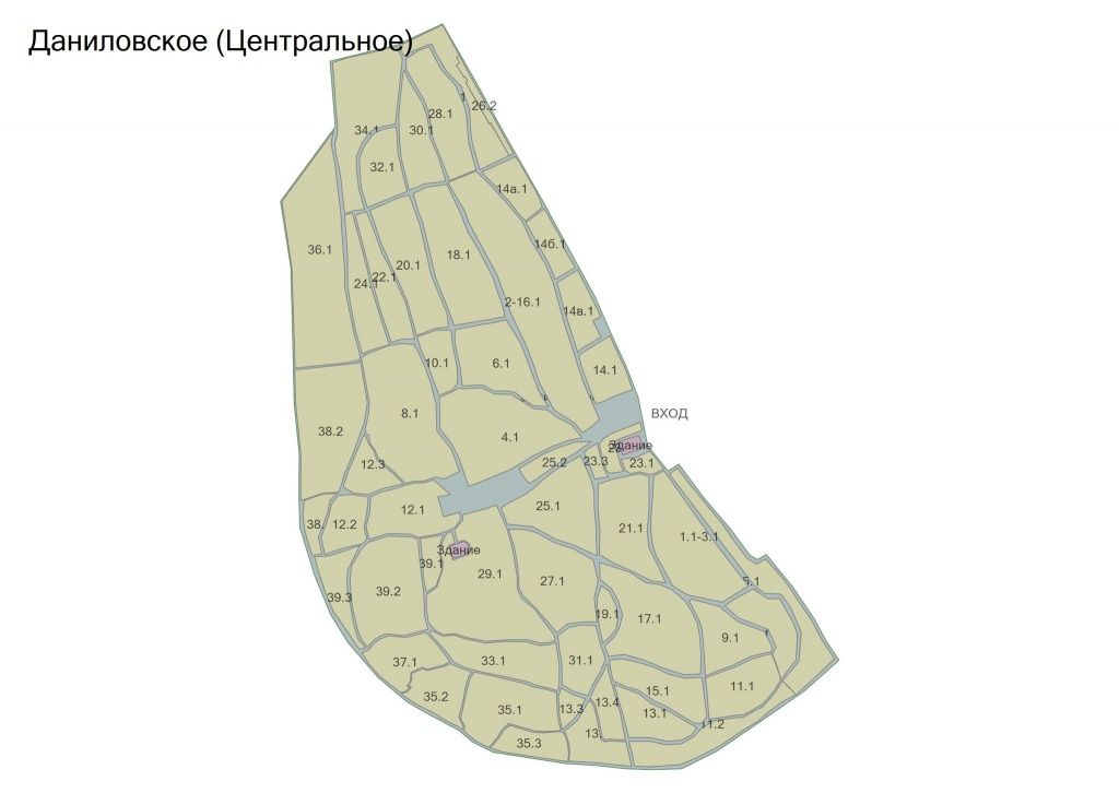 Даниловское кладбище карта москва